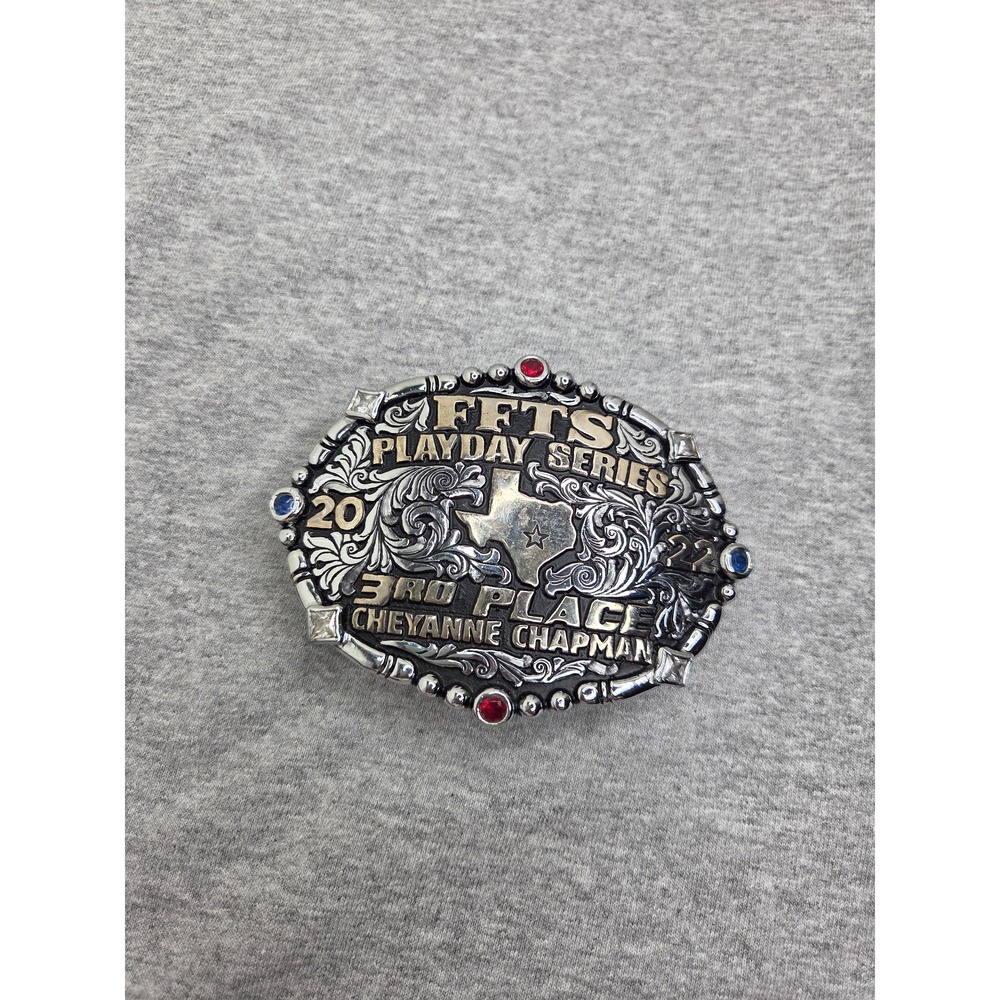 2022 Texas FFTS Playday 3rd Place Rodeo Trophy Belt Buckle